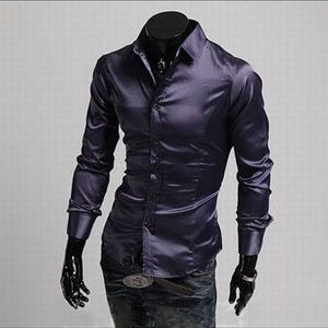 Hirigin Brand Men Tuxedo Dress Shirts Wedding Party Fancy - manfastion