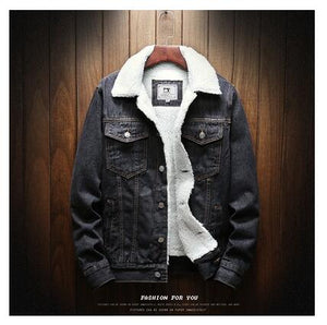 Men Light Blue Winter Jean Jackets - manfastion