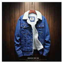 Load image into Gallery viewer, Men Light Blue Winter Jean Jackets - manfastion