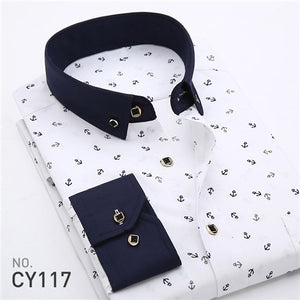 2019 Retro Floral Printed Man Casual Shirts Fashion Classic Men - manfastion