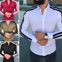 Load image into Gallery viewer, Plain Men Formal Shirts Business Dress Wedding Long Sleeve Slim Fit Top Patchwork HOT - manfastion